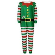 Bebiullo Family Matching Christmas Pajamas Set One Piece Striped Hooded Sleepwear Santa Claus Elf Outfit Green Mom