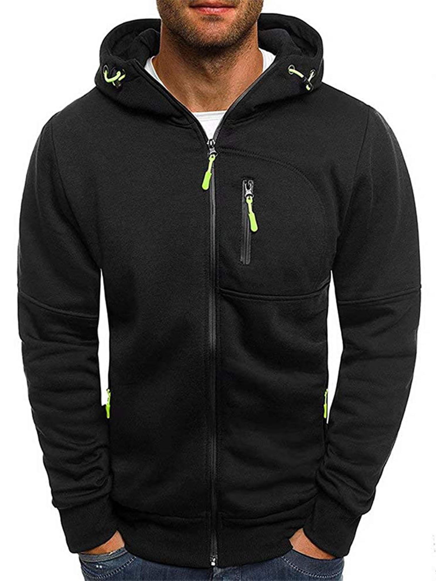 Slim Fit Fleece Zippered Hooded Sweatshirt