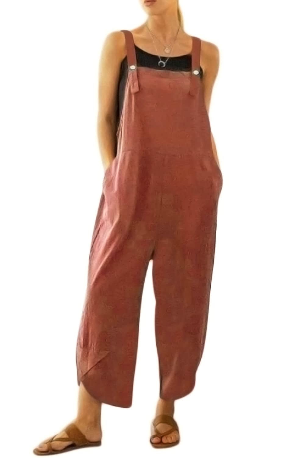 Loose Fit Dungarees Cotton Jumpsuits With Pockets for Women, Adjustable  Casual Overalls Comfy Bib Overalls Spring Clothing Gifts for Sister 
