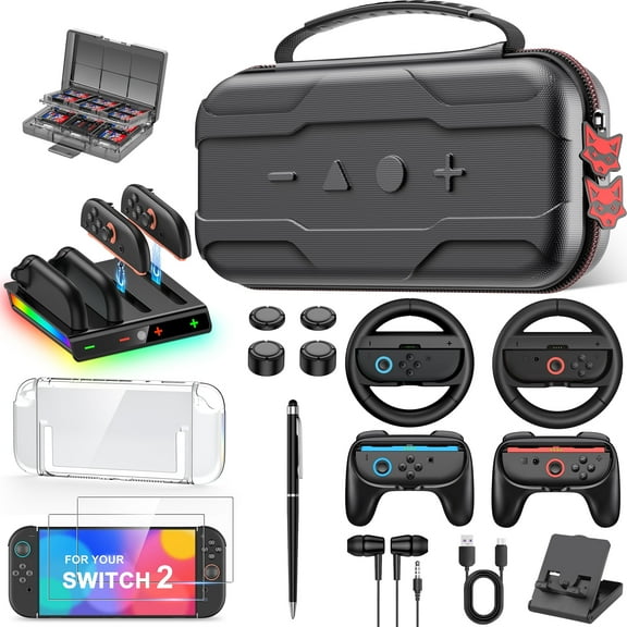 Beboncool Travel Carrying Case for Nintendo Switch 2 Joycons-Waterproof & Durable Gaming Bag with Organizational Pockets,12-in-1