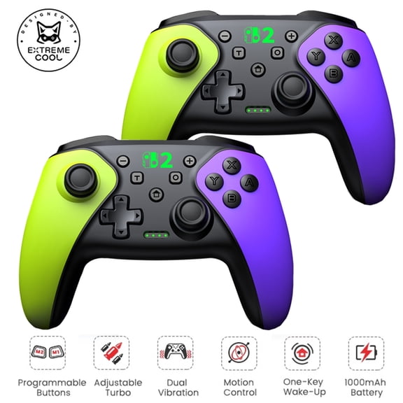 Beboncool 2 Pack Wireless Switch 2 Pro Controller Compatible with Switch OLED/Switch Lite/Switch, iOS/Android/Windows PC