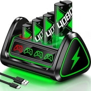 Beboncool 4-Pack 4080mAh Xbox Rechargeable Battery Pack | Rapid Charge, 15-Hour Gaming for Xbox One/S/X/Elite Controllers | Multicolor LED Lighting & Smart Safety