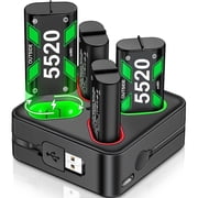 Beboncool 4-Pack 5520mWh Rechargeable Battery Pack & Charging Station, Compatible with Xbox Series X|S, Xbox One, One S, One X & Elite Controllers