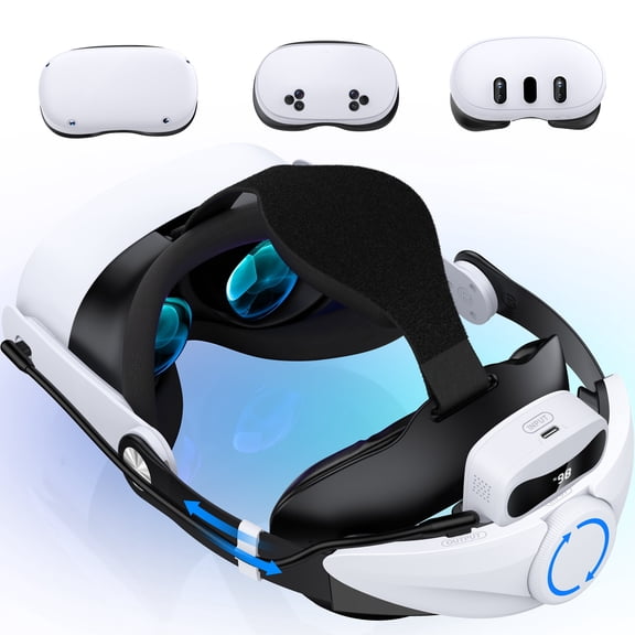 Beboncool Adjustable Head Strap Compatible for Meta Quest 2/3/3S,with 7500mAh Battery,Ultra-Comfortable& Smart Lift Design