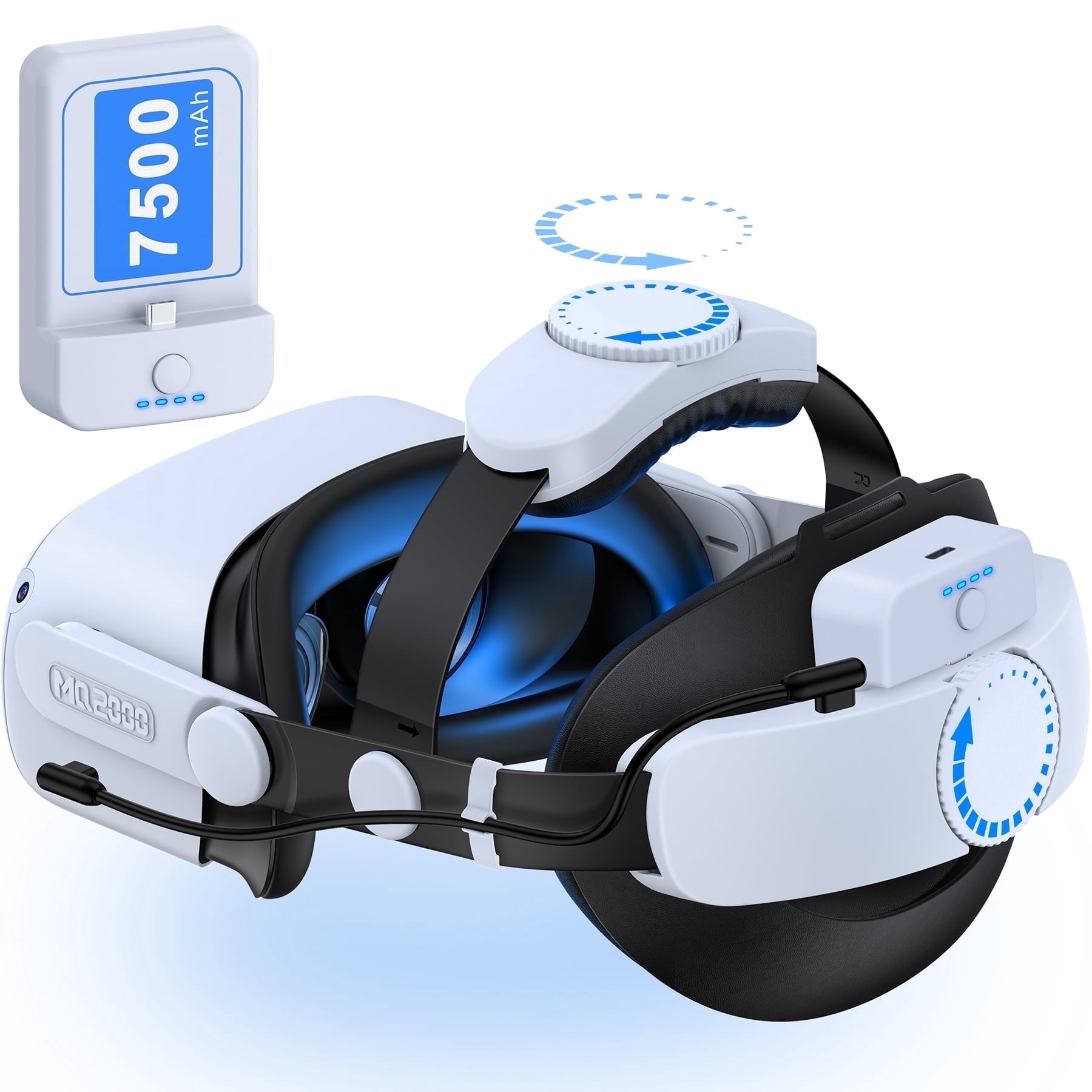 VRセット Adjustable Head Strap コントローラー付き Beboncool Adjustable Head Strap for Meta Quest 3/2/3S +7500mAh