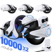 Beboncool Head Strap Compatible with Meta Quest 2/3/3S - 2*10000mAh Batteries & Battery Charging Dock