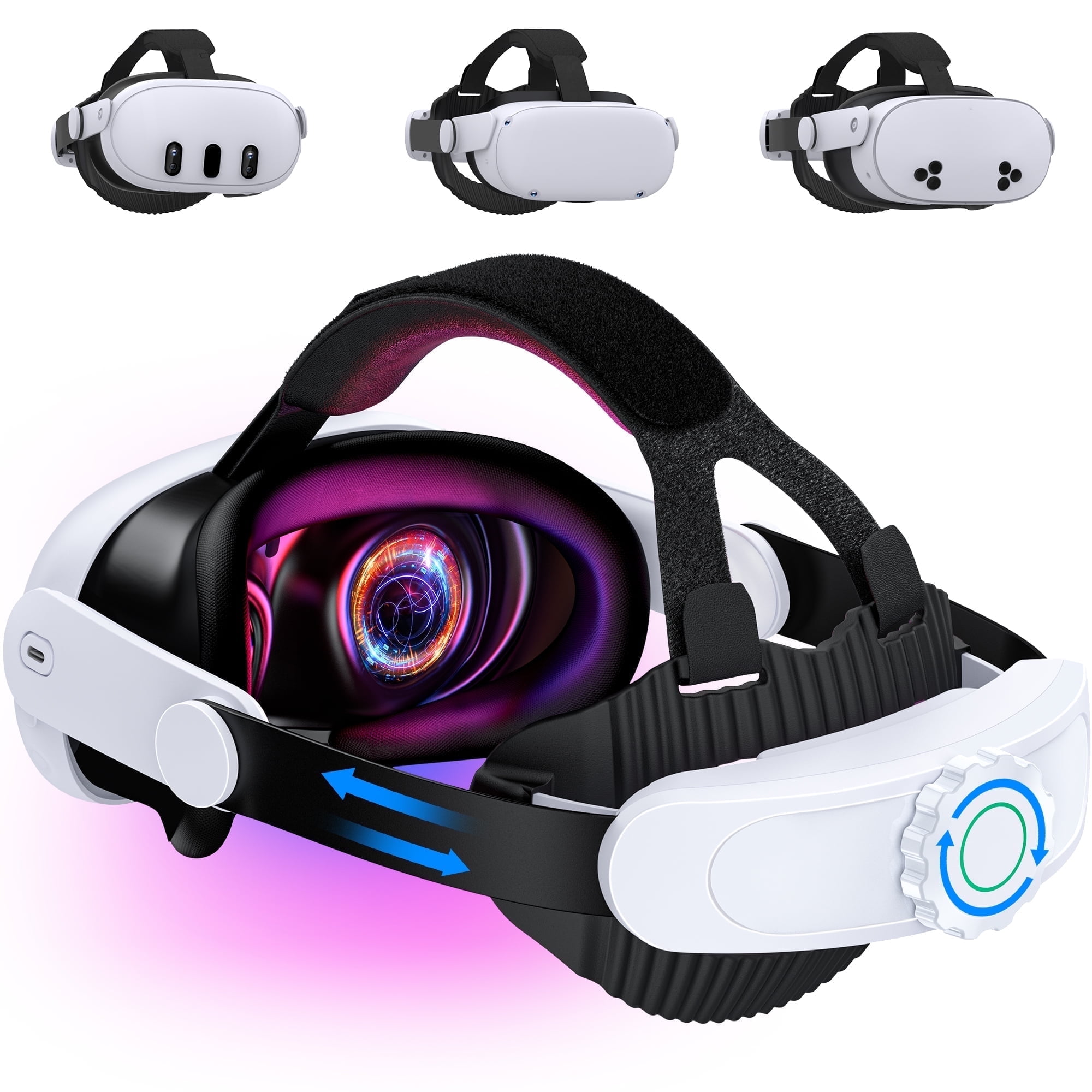 Beboncool VR Head Strap for Meta 2/3/3S-Adjustable, Flip-Up Design