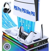 Beboncool PS5 Charging Station with Cooling Fan for Playstation 5/PS5 Pro/PS5 Silm, PS5 Accessories,White