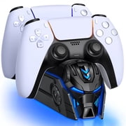 Beboncool PS5 Controller Charger with Cool Mecha Design, Dual Charging Station with LED Indicator for PS5 DualSense Controllers