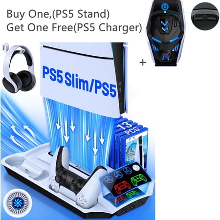 Beboncool PS5 Controller Stand with Dual Charging Station for Playstation 5/PS5 Pro/PS5 Silm/PS5 Controller-Black