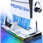 Beboncool PS5 Cooling Fan Stand with Dual Controller Charger Station for Playstation 5/PS5 Pro/PS5 Silm/PS5 Controller