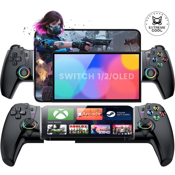 Beboncool Stretch Wireless Game Controller Compatible with Switch 2/ Switch OLED, iOS & Android Phones,MC5000
