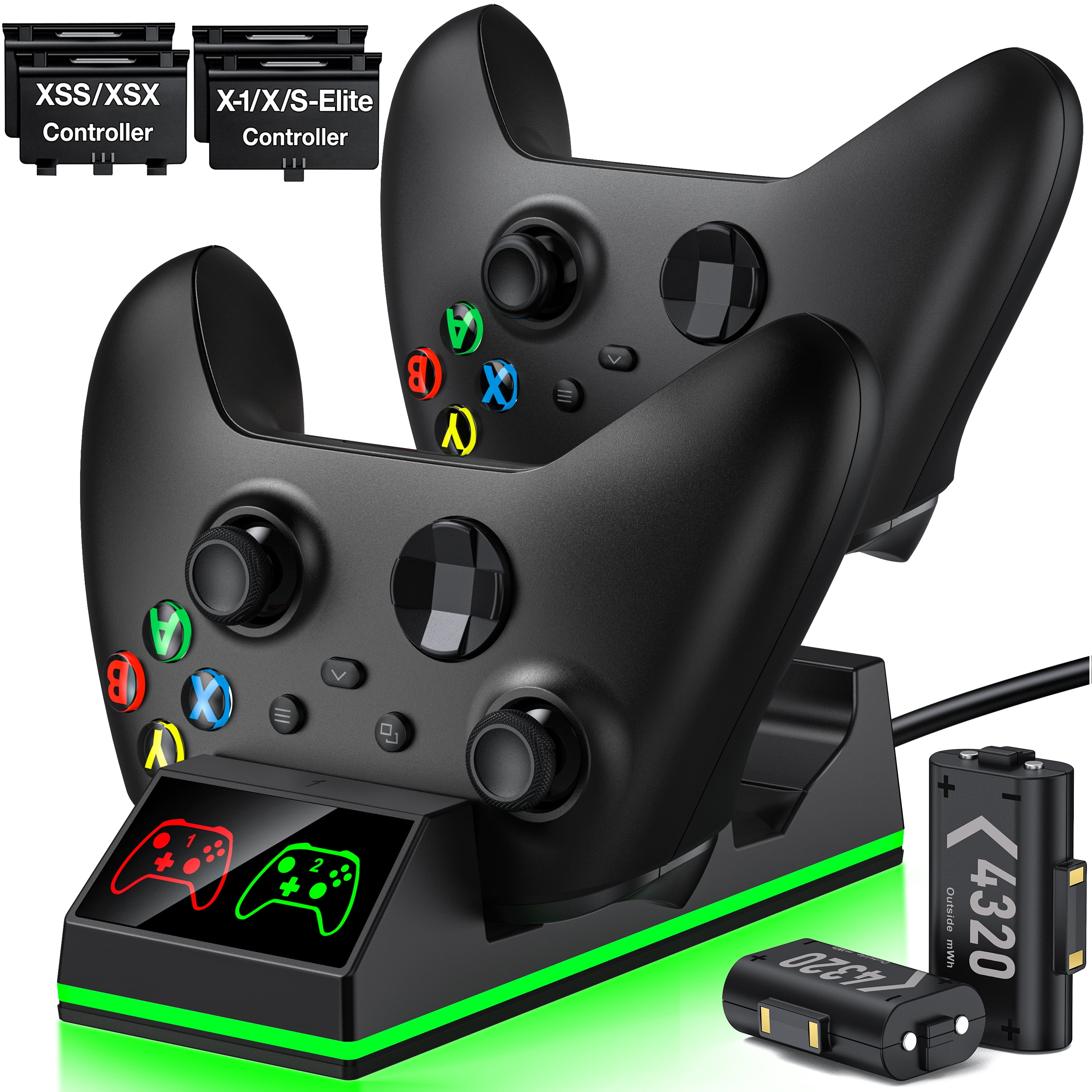 Beboncool Xbox Rechargeable Battery Pack with 2x4320mwh Battery Pack ...