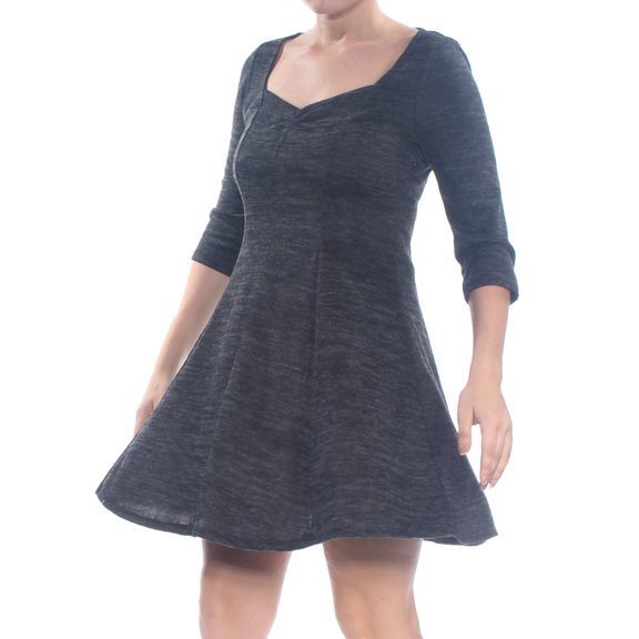 Be Bop Juniors' Floral Sweetheart A-Line Dress (Charcoal, S)