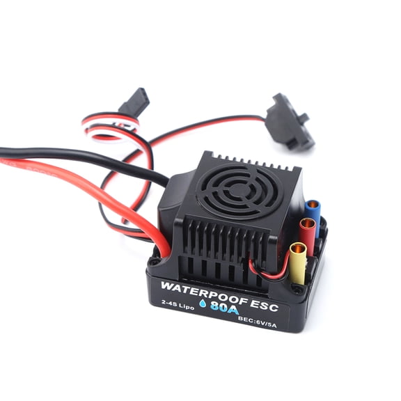 Bec 80A Brushless 2-4S ESC Electric Speed Controller 6V 5A BEC T Plug For 1/8 1/10 RC Car