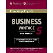 Bec Practice Tests Cambridge English Business 5 Vantage Students Book with Answers, Paperback