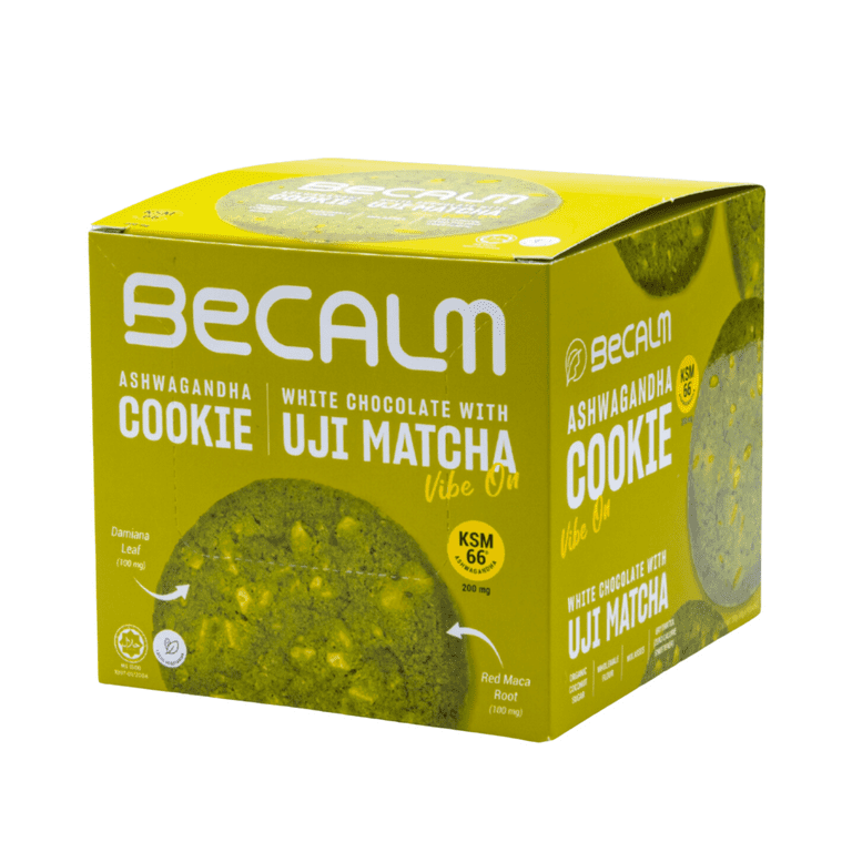Becalm Ashwagandha Cookie - White Chocolate with Uji Matcha - Vibe