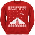 thumbnail image 1 of Because Aliens Pyramid Red Adult Sweatshirt, 1 of 1