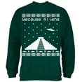 thumbnail image 1 of Because Aliens Pyramid Ugly XMAS Sweater Forest Adult Sweatshirt - Small, 1 of 1