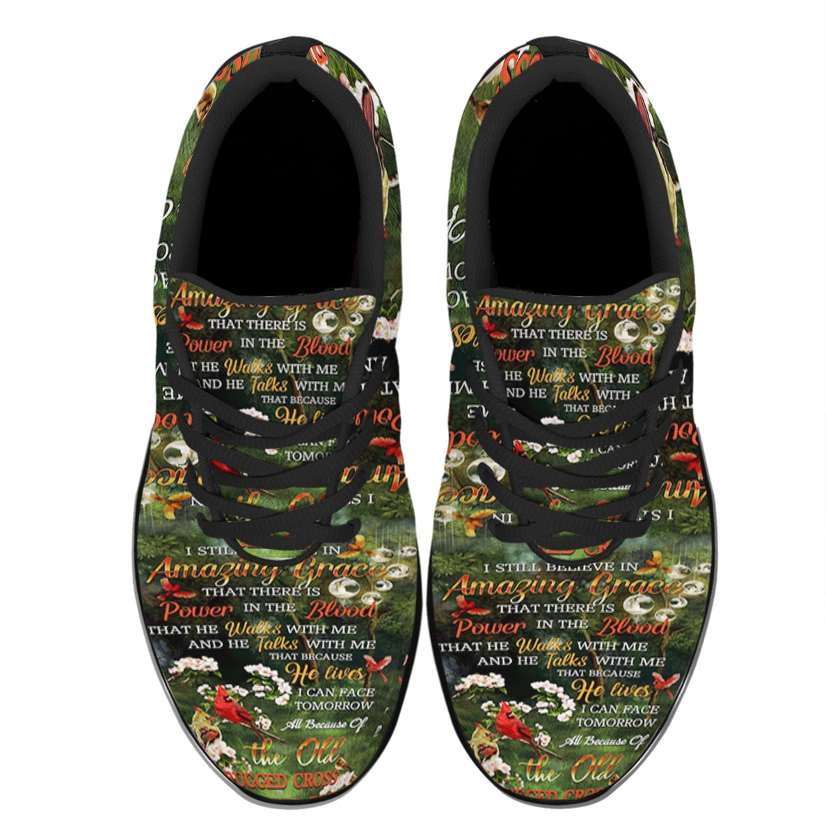 Because He Lives Jesus Cardinal Shoes Women's Fashion Sneakers Tennis Running Shoes for Men Women Black Size 3.5