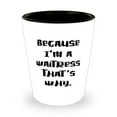 thumbnail image 1 of Because I'm a Waitress That's Why. Waitress Shot Glass, Reusable Waitress Gifts, Ceramic Cup For Friends, 1 of 1