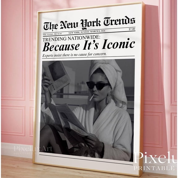 Because It’s Iconic Newspaper Wall Art Print, Unframed Paper Poster 11x14in