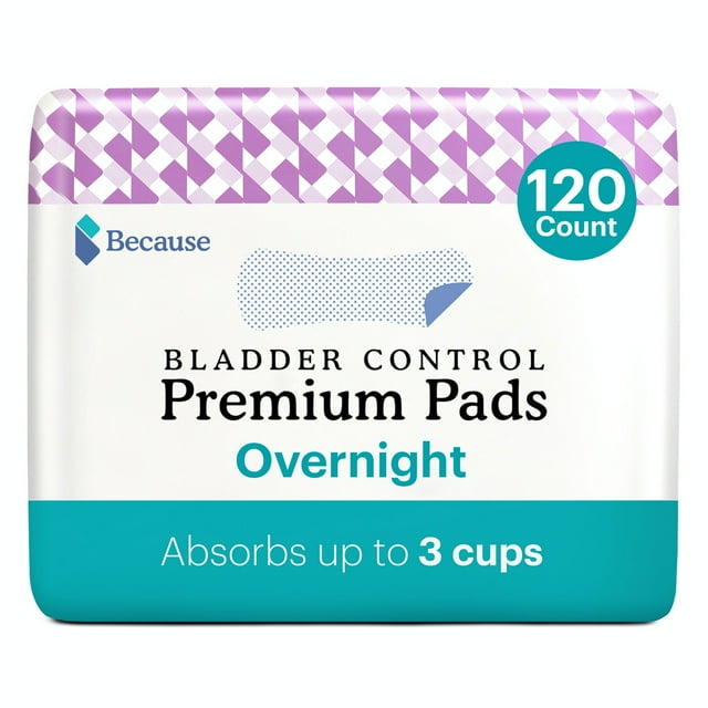 Because Premium Adult Sanitary Incontinence Pads for Women Overnight