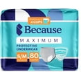 thumbnail image 1 of Because Maximum Absorbency Incontinence Underwear for Men, S/M, Grey, 80 Count, 1 of 6