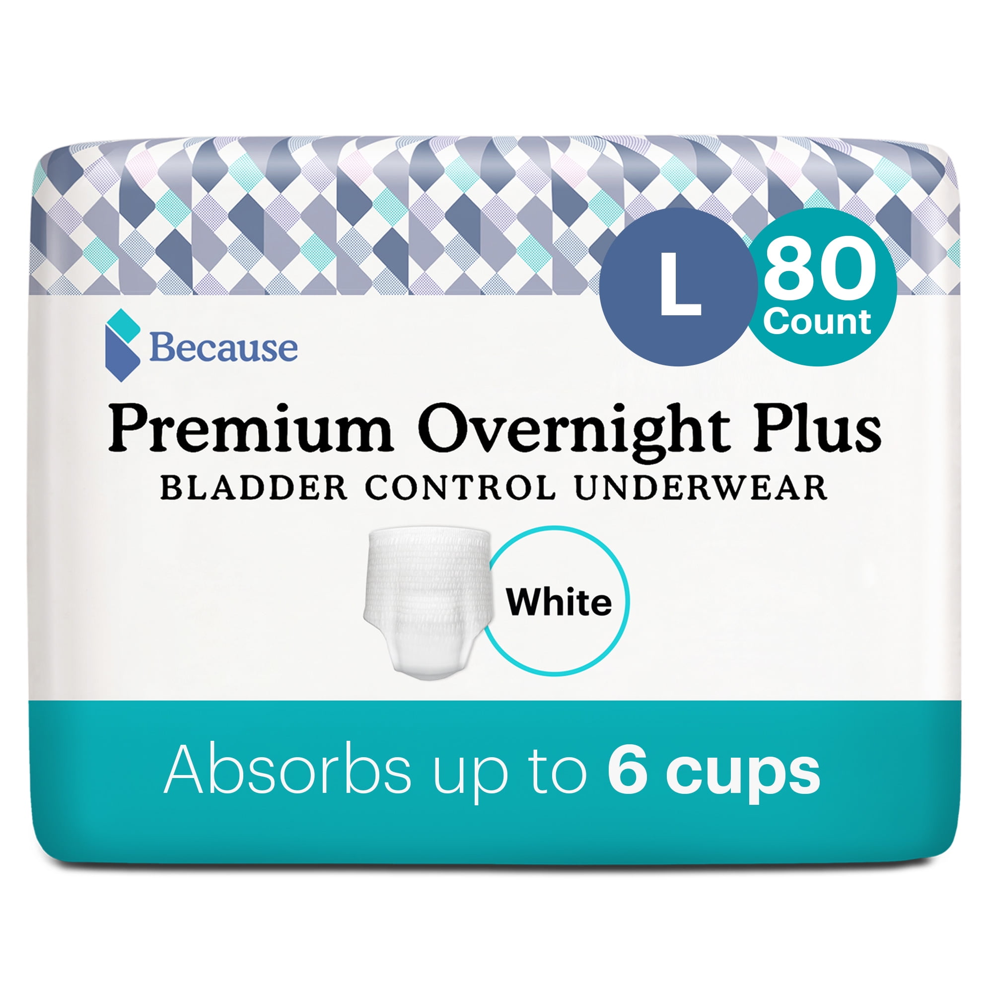 Because Premium Leakproof Absorbent Protective Underwear for Overnight