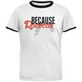 thumbnail image 1 of Because Racecar Mens Ringer T Shirt White-Black LG, 1 of 1