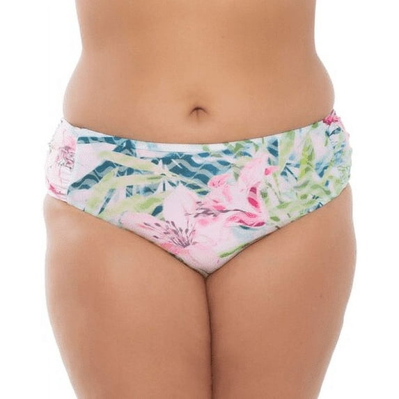 Becca ETC LUSH LAGOON Plus Size Bikini Swim Bottom, US 1X