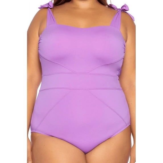 Becca Etc LILI Color Code Plus Size Color Code One Piece Swimsuit, US 2X(20-22)