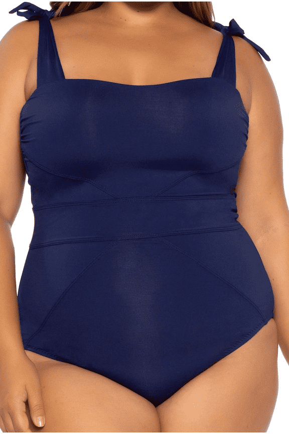 NAVY Color Code Plus Size One Piece Swimsuit, US 2X(20-22)