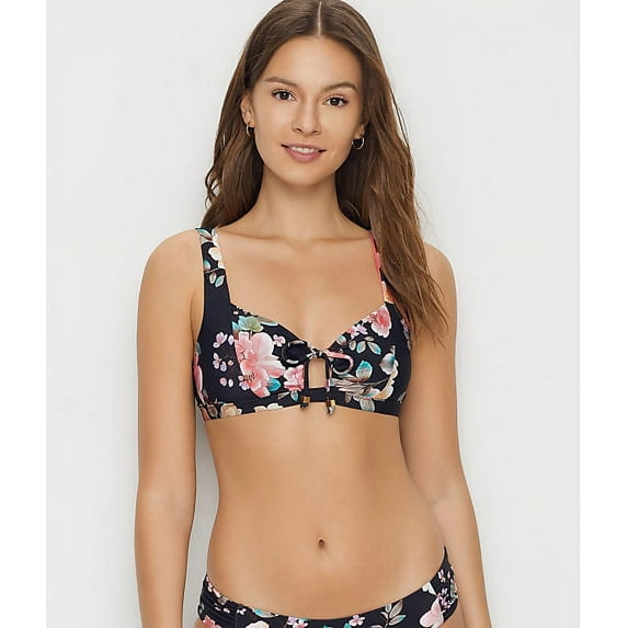 Becca FLORAL MULTI First Date Victoria Bralette Bikini Swim Top, US Medium