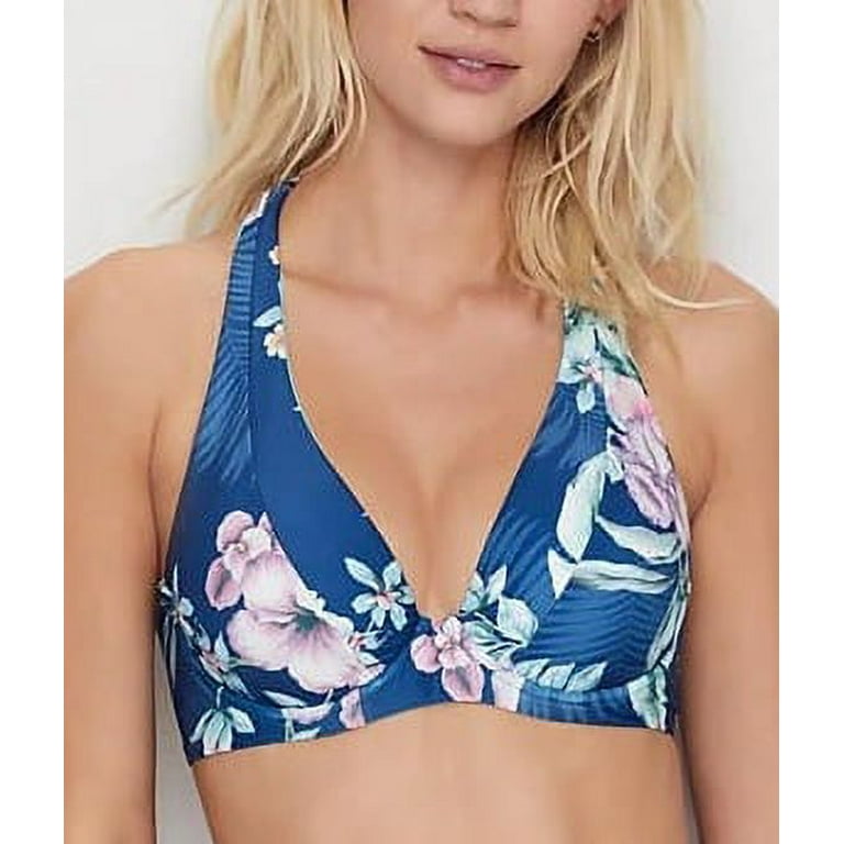 Becca SEA FLORAL Sabrina Underwire Halter Bikini Swim Top US 36DD E UK 36DD