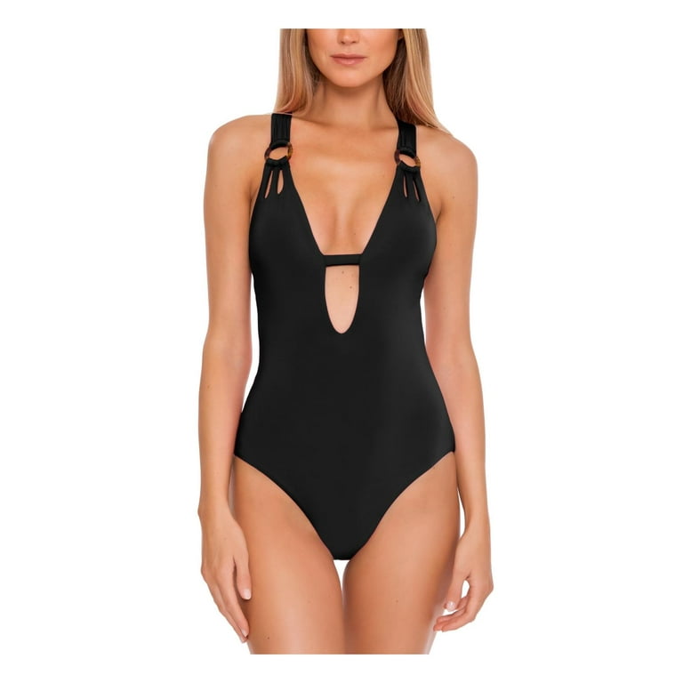 Becca by Rebecca Virtue Womens Solid Nylon One Piece Swimsuit