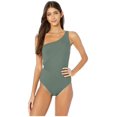 thumbnail image 1 of Becca by Rebecca Virtue Women's Adeline One Shoulder One Piece Swimsuit Basil L, 1 of 2