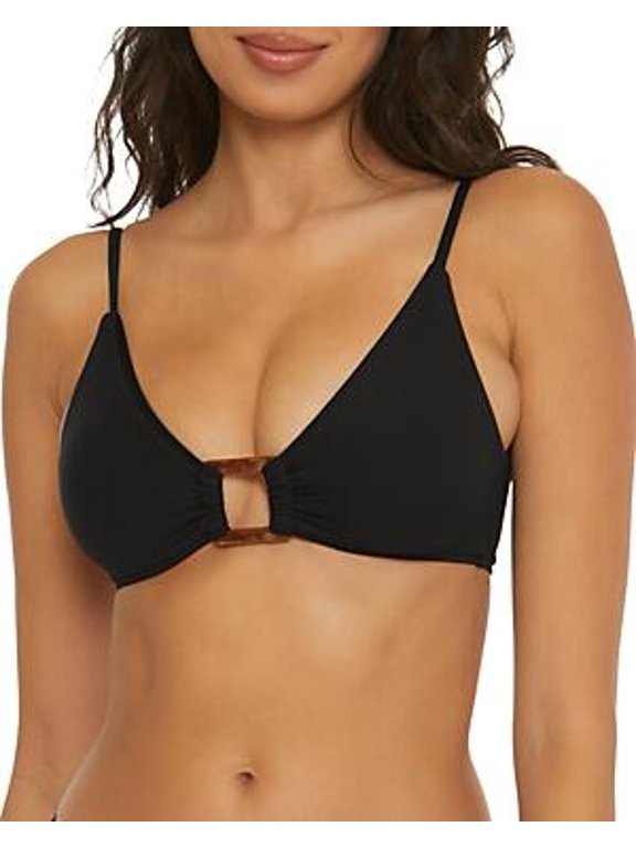 Becca Women's Modern Edge Buckle Reversible Bikini Top Women's Swimsuit Large