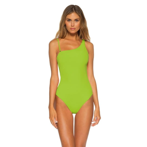 Becca Women's One Piece Swim Suit One Shoulder Kiwi S New