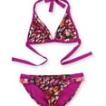 thumbnail image 1 of Becca Womens Printed Reversible 2 Piece Bikini, Purple, Medium, 1 of 2
