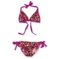 thumbnail image 1 of Becca Womens Printed Reversible 2 Piece Bikini, Purple, Medium, 1 of 2