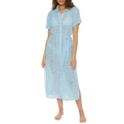 Becca by Rebecca Virtue Gauzy Dress Beach Cover Ups Ice Blue Medium M