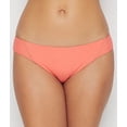 thumbnail image 1 of Becca by Rebecca Virtue LIVING CORAL Ribbed Bikini Swim Bottom, US Large, 1 of 11