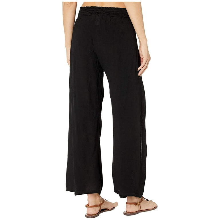 Becca by Rebecca Virtue Women s Tie Front Cover Pants Swim Cover Up Black S