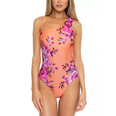 Becca by Rebecca Virtue ORANGE MULTI Arabella One-Piece Swimsuit, US Large