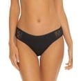 thumbnail image 1 of Becca by Rebecca Virtue Women's Crochet Inset Hipster Bikini Swim Bottom Black Size Large, 1 of 2