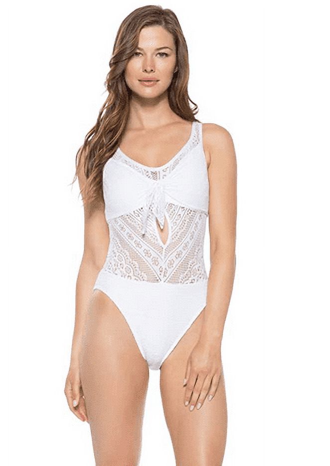 Becca by Rebecca Virtue Women's Tie Front Over The Shoulder One Piece Swimsuit Size Large - image 1 of 2