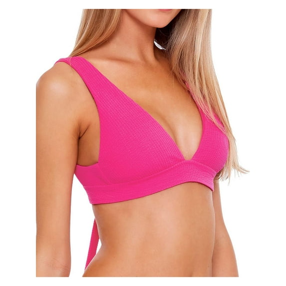 Becca by Rebecca Virtue Womens Bonita Plunge Halter Bikini Swim Top