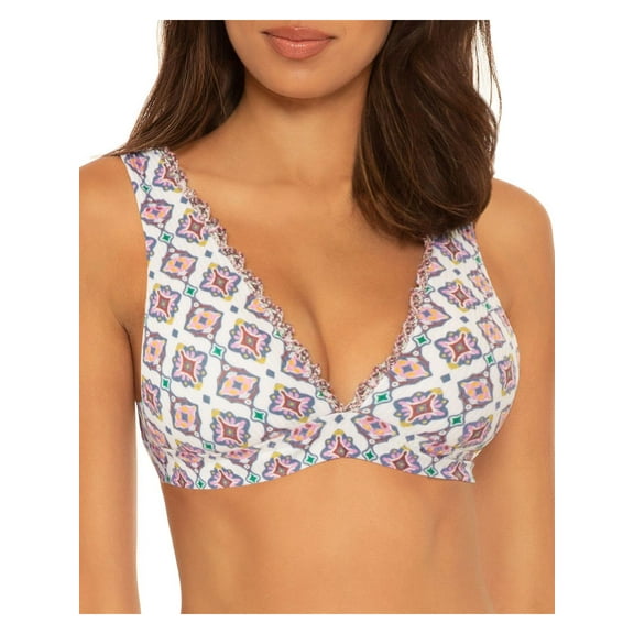 Becca by Rebecca Virtue Womens Marrakesh Crochet Trim Halter Bikini Swim Top