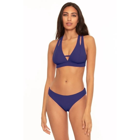 Becca by Rebecca Virtue Womens Plunge Halter Bikini Swim Top